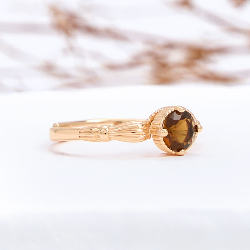 Olivenorma Simple Smoky Quartz Thin Ring