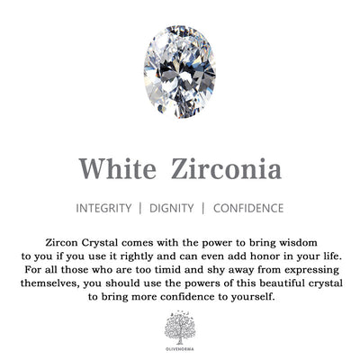 Olivenorma Oval White Chalcedony Flower White Zircon Ring