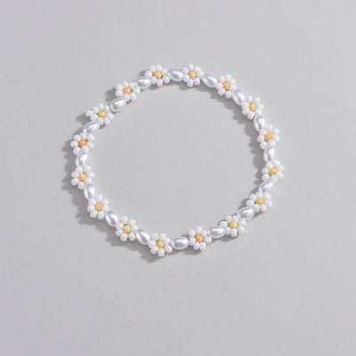 Olivenorma Freshwater Pearl Beads Flower Anklet