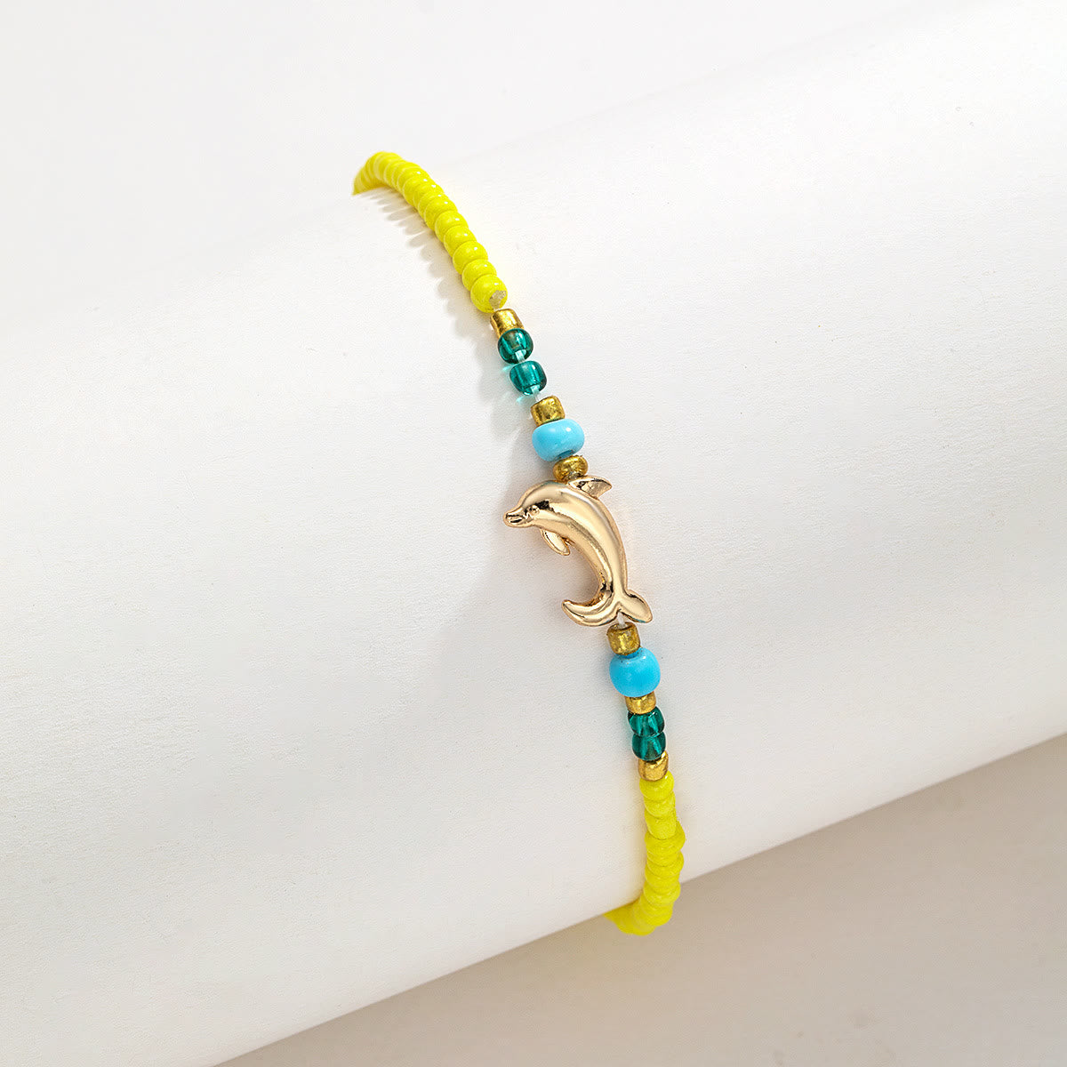 Olivenorma Colorful Beads Dolphin Whale Anklet