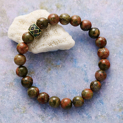 Olivenorma 8mm Natural Stone Beads Yoga Meditation Bracelet