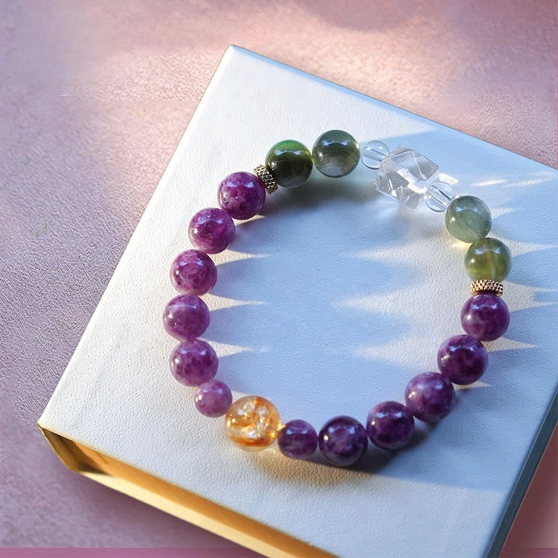 Olivenorma Ninth Purple Fire Natural Stone Beaded Bracelet