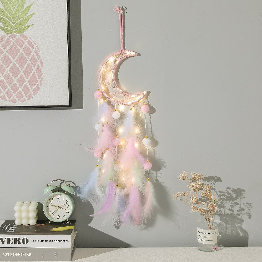Olivenorma Cute Color Cat Moon And Stars Dream Catcher
