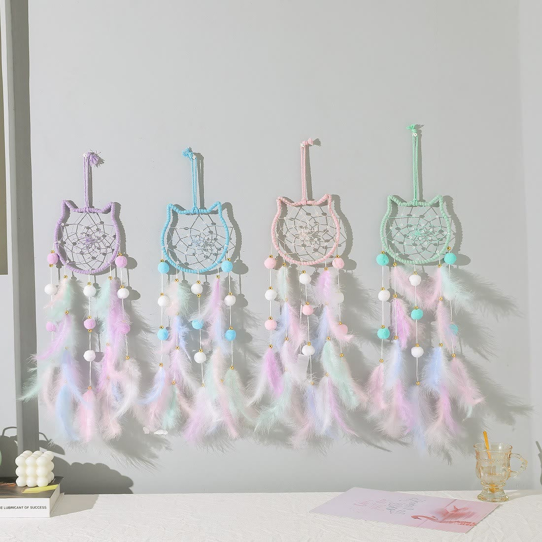 Olivenorma Cute Color Cat Moon And Stars Dream Catcher