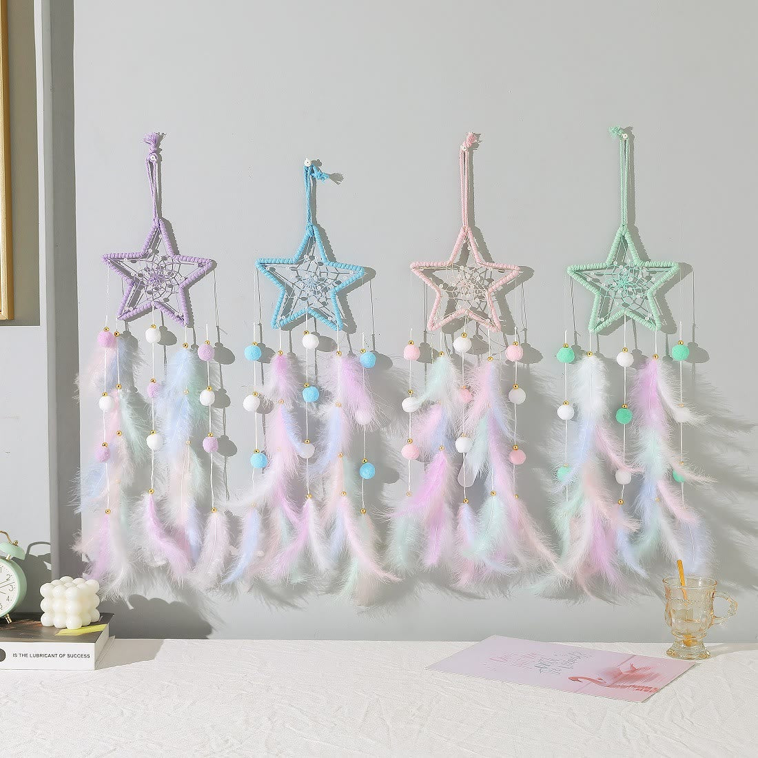 Olivenorma Cute Color Cat Moon And Stars Dream Catcher
