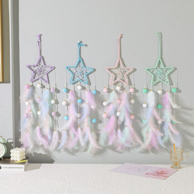 Olivenorma Cute Color Cat Moon And Stars Dream Catcher