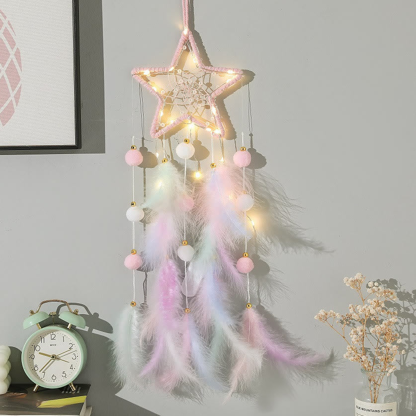 Olivenorma Cute Color Cat Moon And Stars Dream Catcher