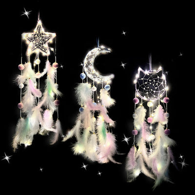 Olivenorma Cute Color Cat Moon And Stars Dream Catcher