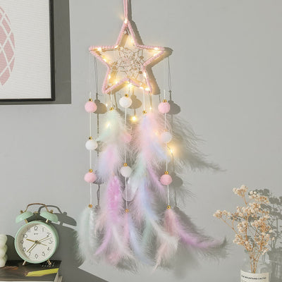 Olivenorma Cute Color Cat Moon And Stars Dream Catcher