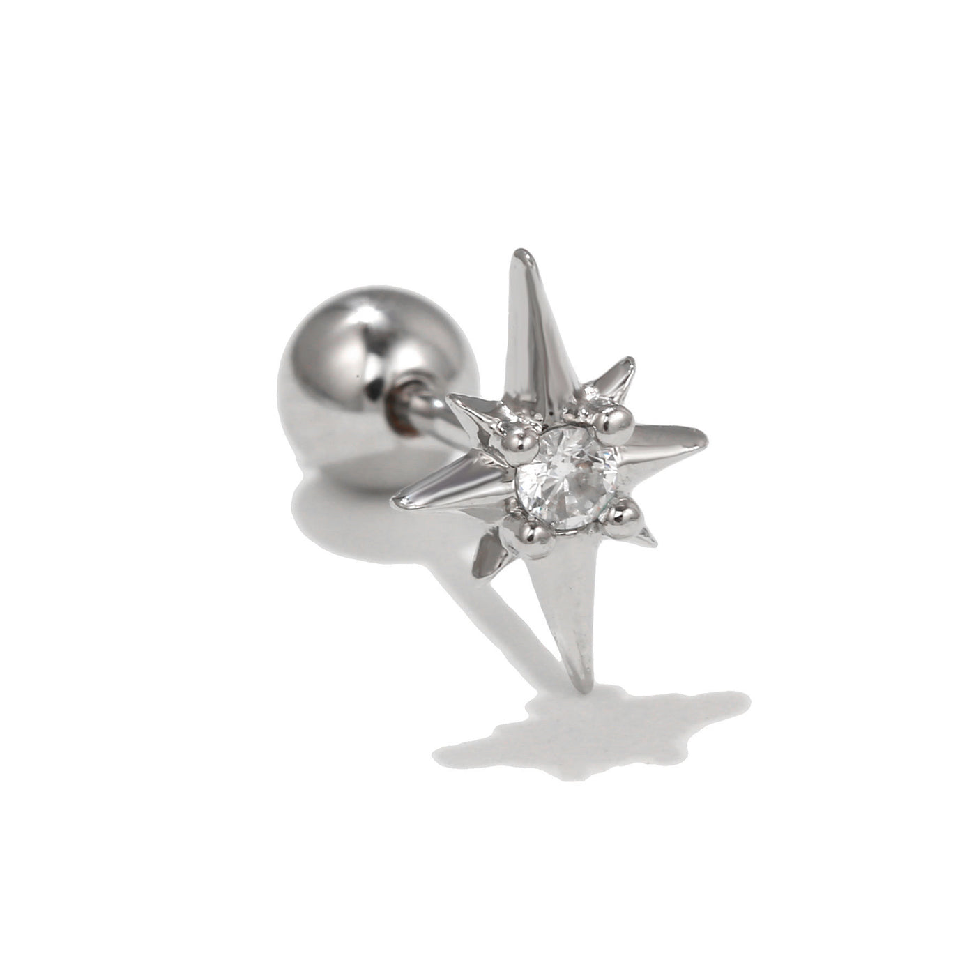 Olivenorma Inlaid Zircon Cute Pattern Studs Earrings - Eight-pointed Star - image 2