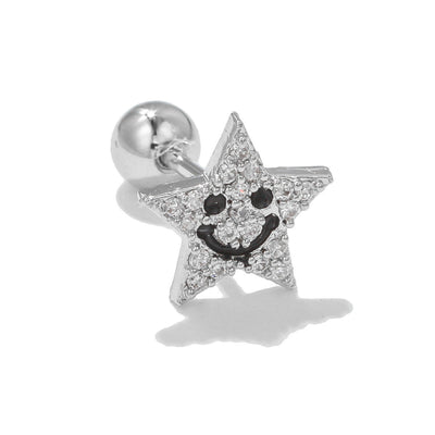Olivenorma Inlaid Zircon Cute Pattern Studs Earrings - Five-pointed Star - image 17