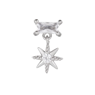 Olivenorma Inlaid Zircon Cute Pattern Studs Earrings - Rectangular Zircon & Star - image 10