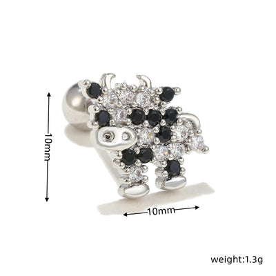 Olivenorma Inlaid Zircon Cute Pattern Studs Earrings - image 16