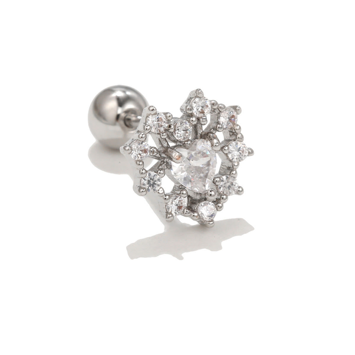 Olivenorma Inlaid Zircon Cute Pattern Studs Earrings - Hollow Heart - image 3