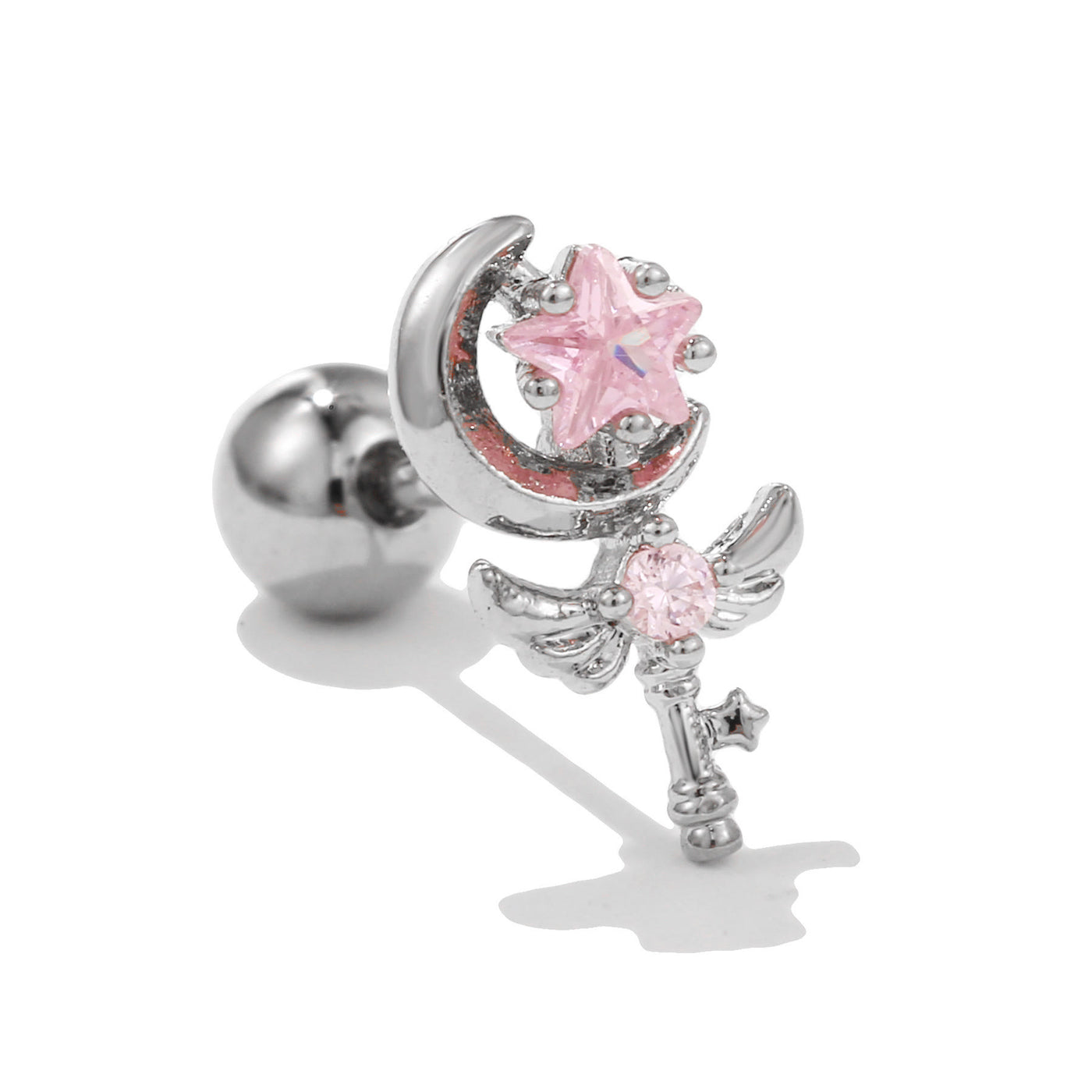 Olivenorma Inlaid Zircon Cute Pattern Studs Earrings - Magic Wand - image 13