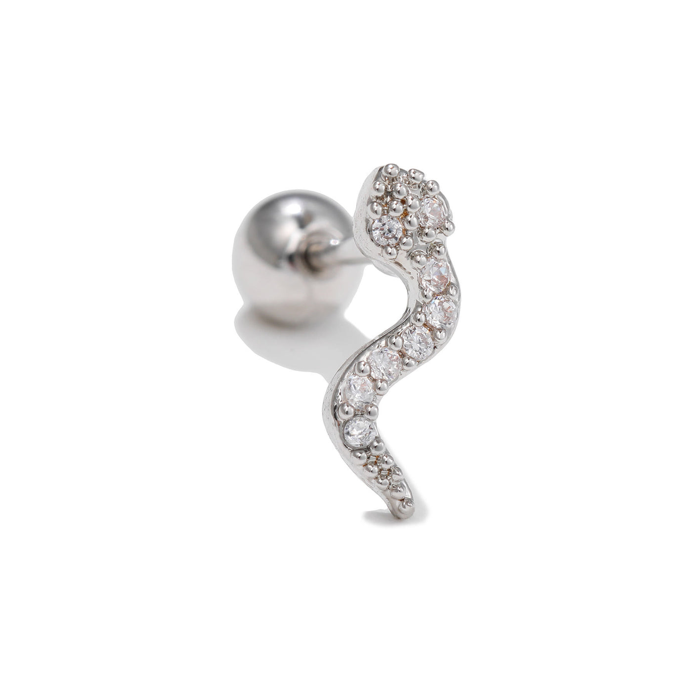 Olivenorma Inlaid Zircon Cute Pattern Studs Earrings - Snake - image 11