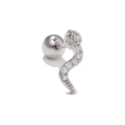Olivenorma Inlaid Zircon Cute Pattern Studs Earrings - Snake - image 11