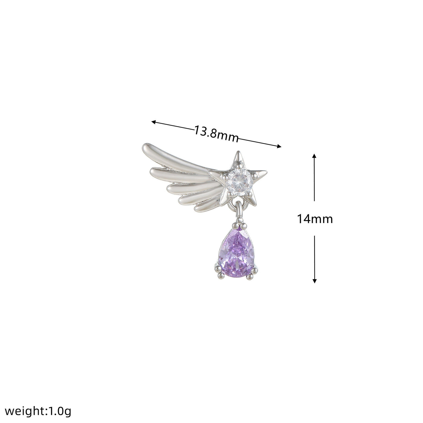 Olivenorma Heart Butterfly Cut Colored Zirconia Earrings - image 18