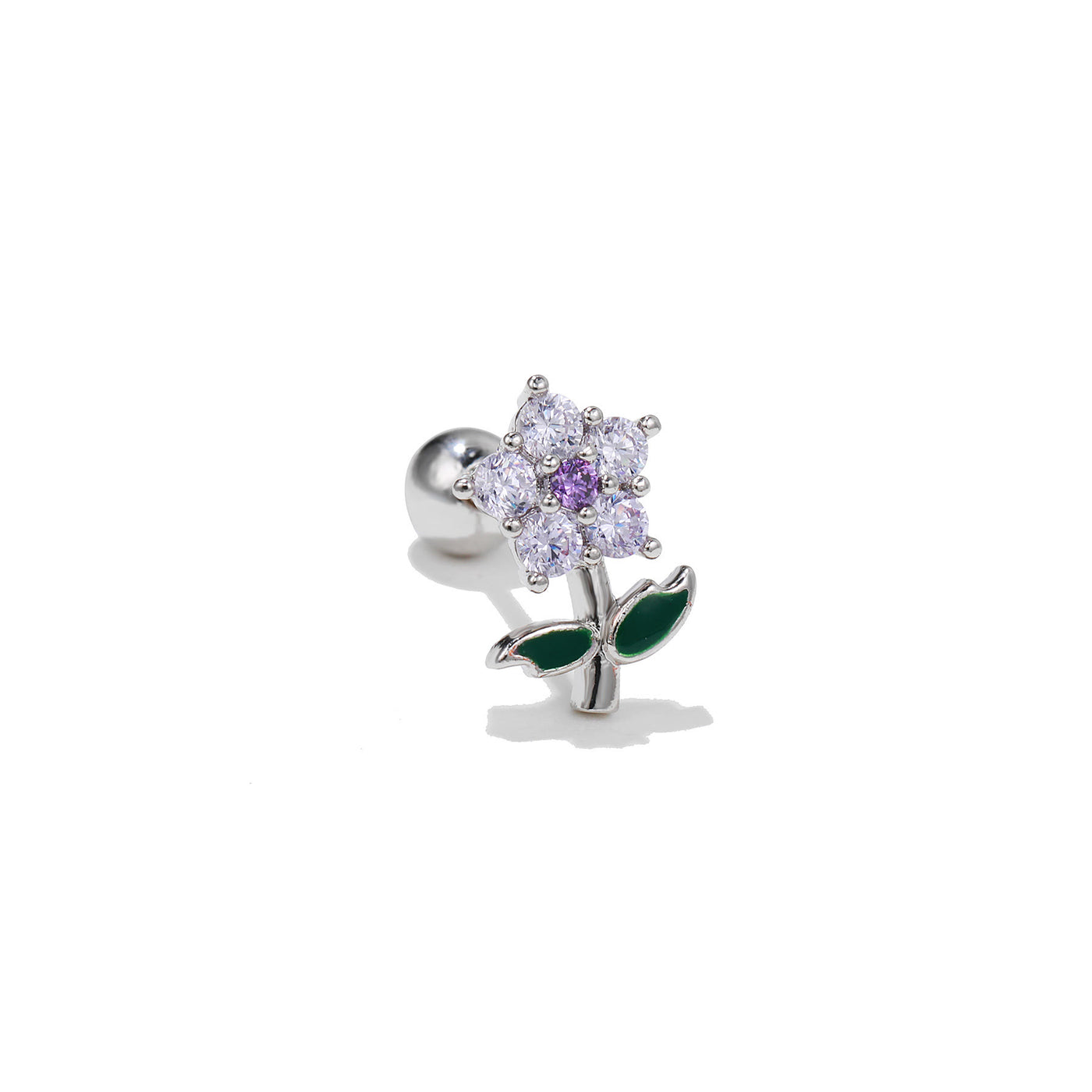 Olivenorma Heart Butterfly Cut Colored Zirconia Earrings - Purple Zircon Flowers - image 4