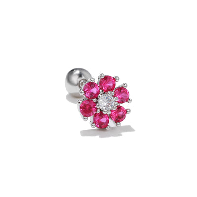Olivenorma Heart Butterfly Cut Colored Zirconia Earrings - Pink Zircon Flowers - image 3