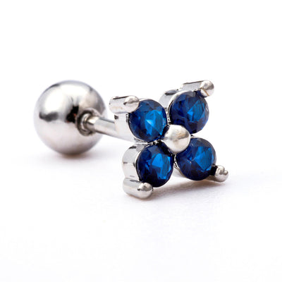 Olivenorma Heart Butterfly Cut Colored Zirconia Earrings - Blue Topaz Flowers - image 1
