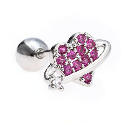 Olivenorma Heart Butterfly Cut Colored Zirconia Earrings - Purple Love - image 5