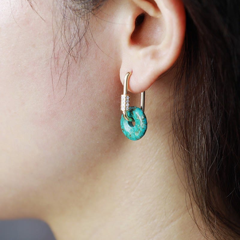 Olivenorma Circular Hollow Natural Stone Earrings