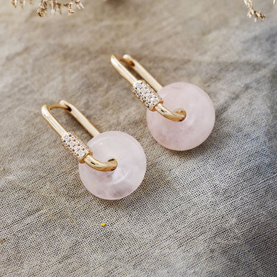 Olivenorma Circular Hollow Natural Stone Earrings