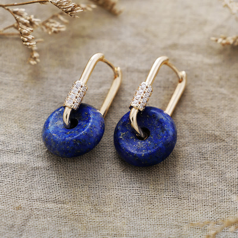 Olivenorma Circular Hollow Natural Stone Earrings
