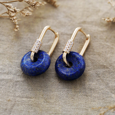 Olivenorma Circular Hollow Natural Stone Earrings