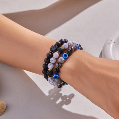 Olivenorma 8mm Natural Stone Beads Good Luck Bracelet