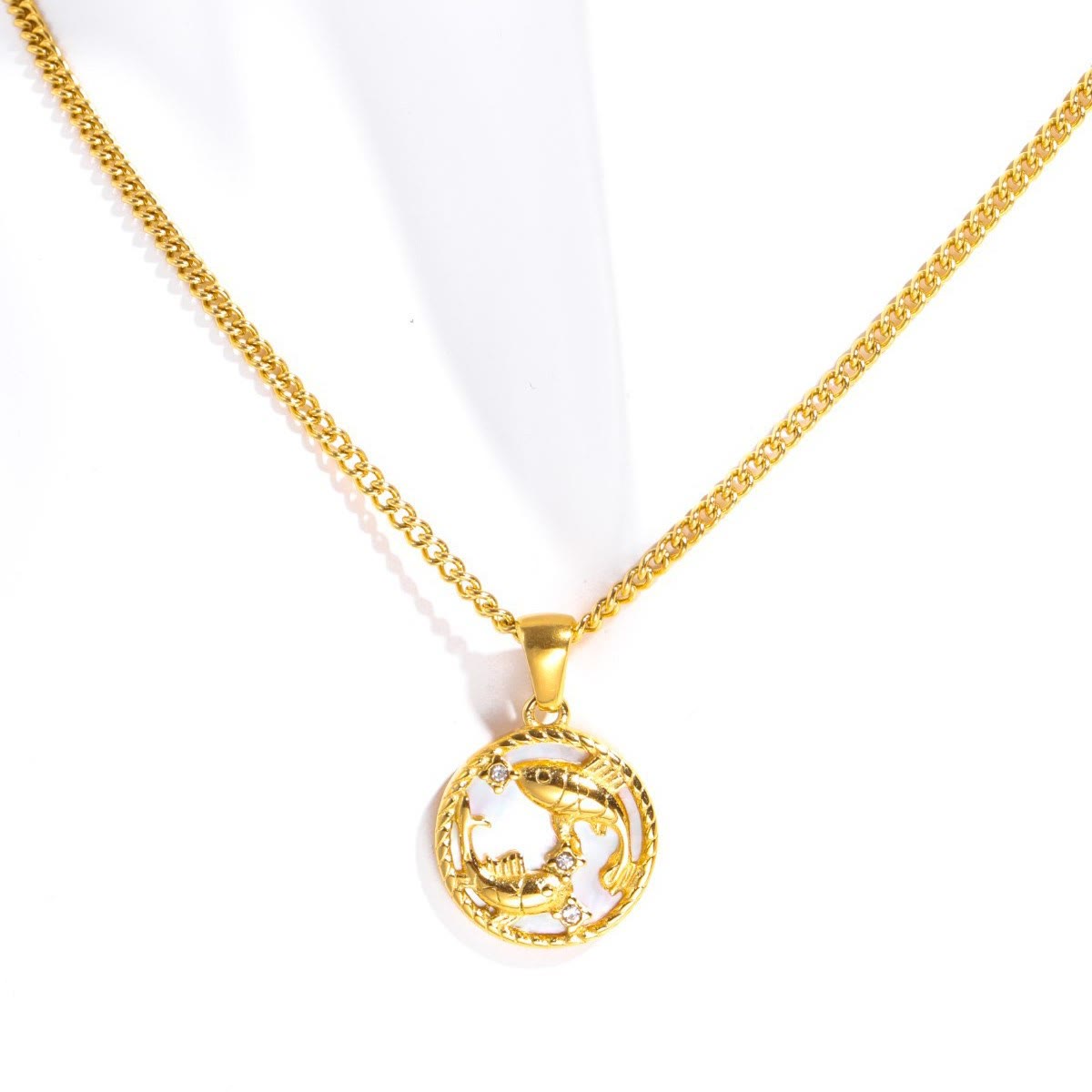 Olivenorma 12 Constellations Titanium Steel Shell Coin Necklace