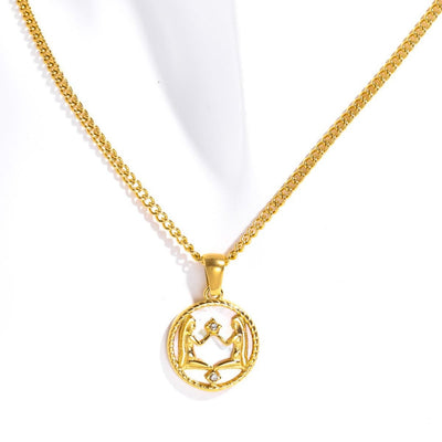 Olivenorma 12 Constellations Titanium Steel Shell Coin Necklace