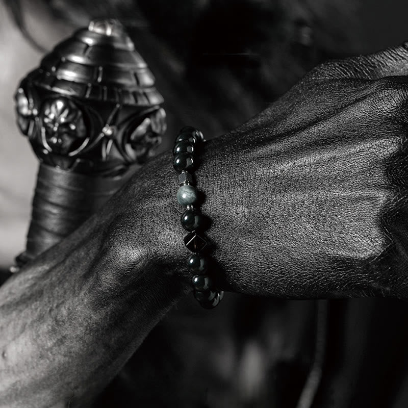 Olivenorma Dark Moon Harsh Sun Obsidian Beaded Bracelet
