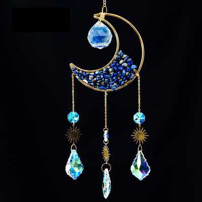 Olivenorma Crystal Gravel Crescent Sun Catcher Pendant Wind Chime