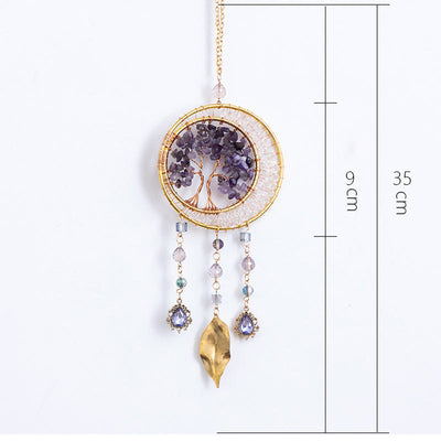 Olivenorma Tree of Life Amethyst Leaf Pendant Wind Chime