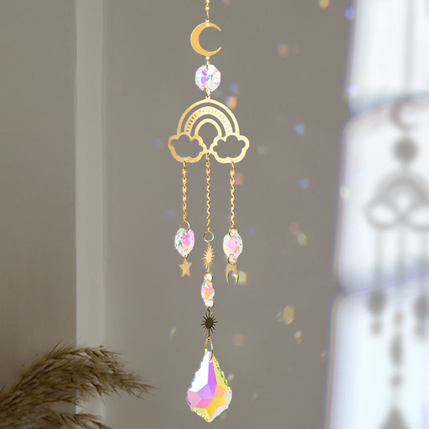 Olivenorma 5Pcs Cloud Rainbow Planet Wind Chime Suncatcher