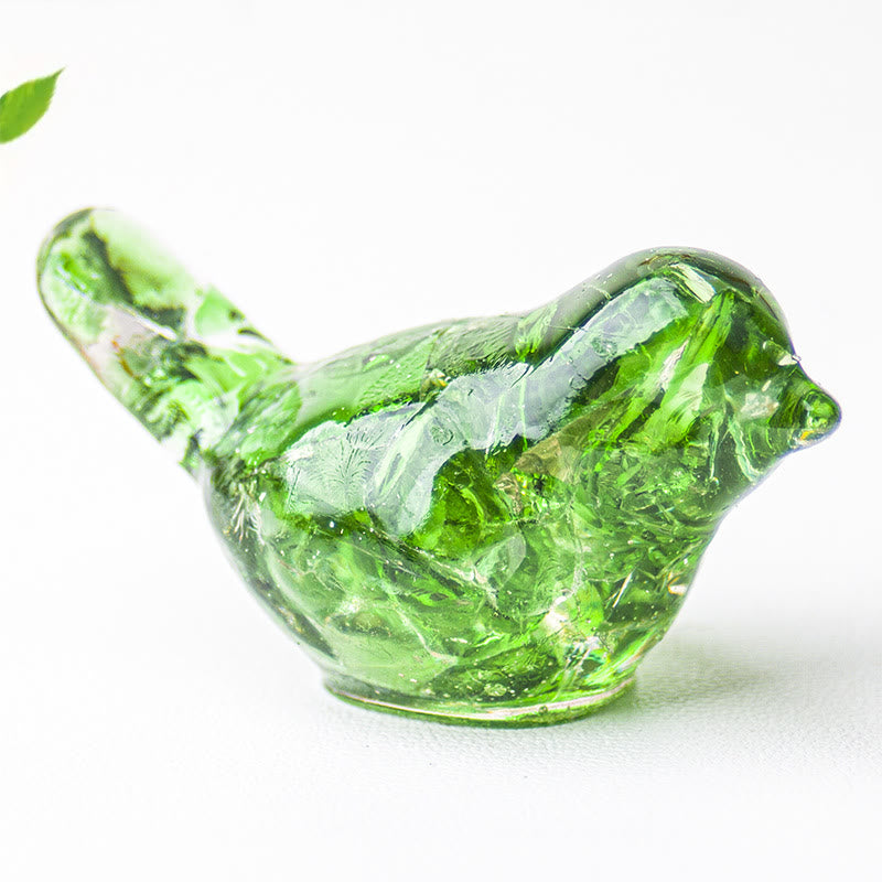 Olivenorma Natural Crystal Bird Sculpture Gemstone Decoration - Green Glass - image 46