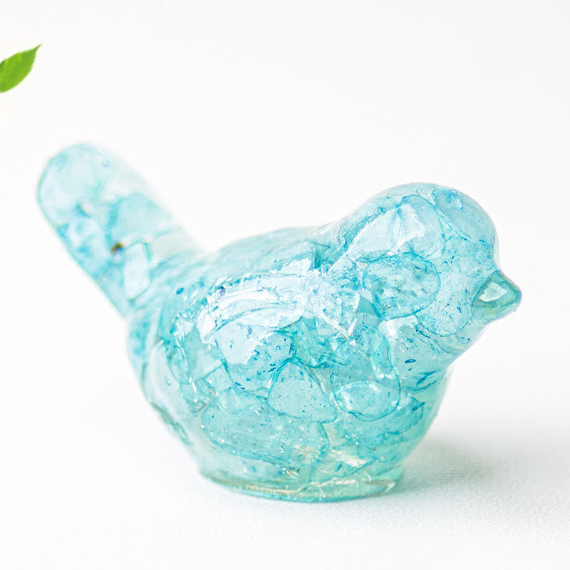 Olivenorma Natural Gemstone Bird Sculpture Decoration - Aquamarine - With Card - image 35