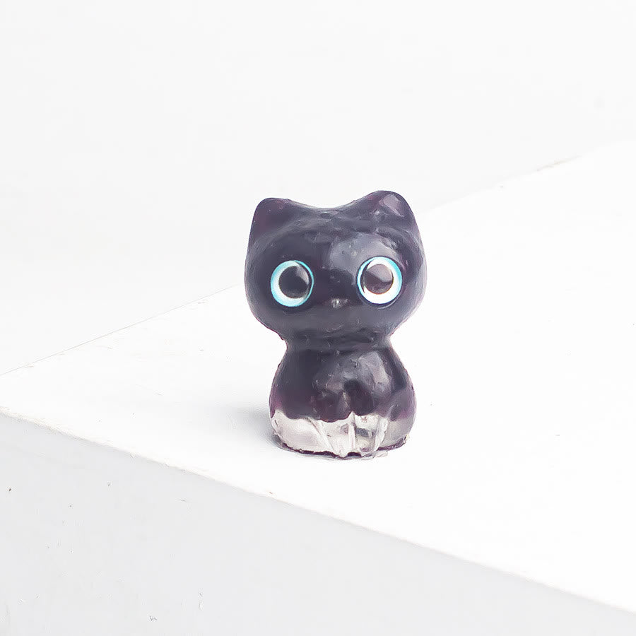 Olivenorma Crystal Epoxy Big Eyed Kitten Gemstone Decoration - Garnet - image 3