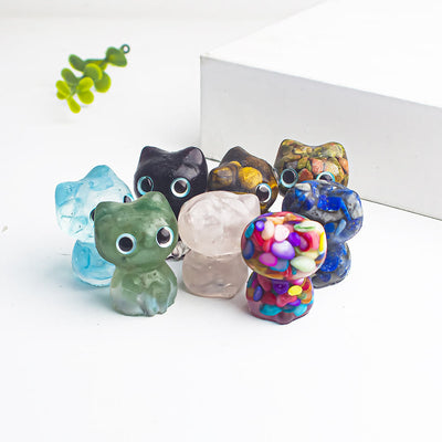 Olivenorma Crystal Epoxy Big Eyed Kitten Gemstone Decoration - image 18