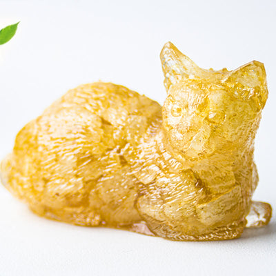 Olivenorma Crystal Gravel Epoxy Lying Kitten Gemstone Decoration - Yellow Agate - image 47