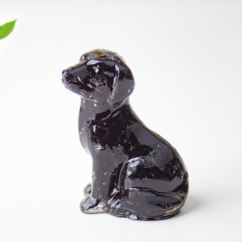 Olivenorma Crystal Gravel Epoxy Labrador Gemstone Decoration - Obsidian - image 24