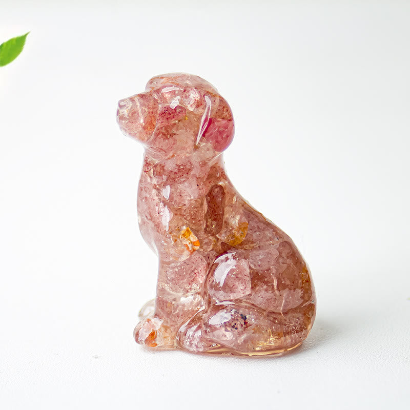 Olivenorma Crystal Gravel Epoxy Labrador Gemstone Decoration - Strawberry Quartz - image 38