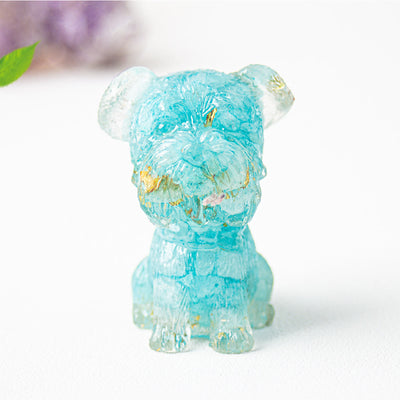 Olivenorma Crystal Gravel Epoxy Schnauzer Gemstone Decoration - Aquamarine - image 5