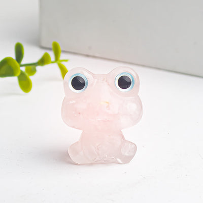 Olivenorma Crystal Gravel Epoxy Frog Gemstone Decoration - Rose Quartz - image 11