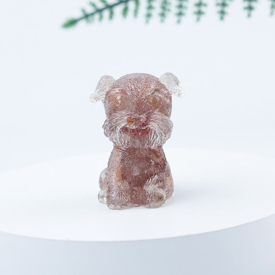 Olivenorma Crystal Gravel Epoxy Mini Schnauzer Gemstone Decoration - Strawberry Quartz - image 67