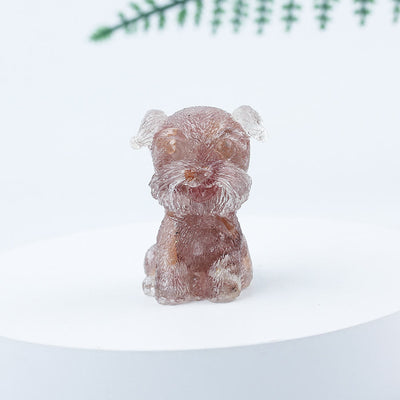 Olivenorma Crystal Gravel Epoxy Mini Schnauzer Gemstone Decoration - Strawberry Quartz - image 67