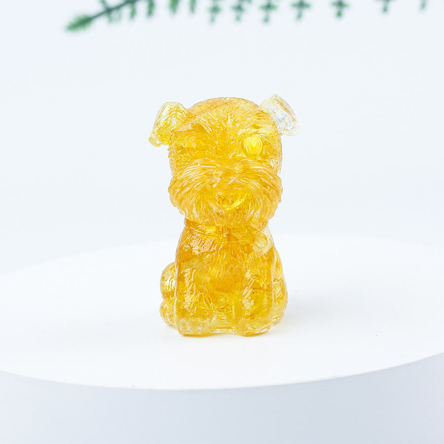 Olivenorma Crystal Gravel Epoxy Mini Schnauzer Gemstone Decoration - Citrine - image 22