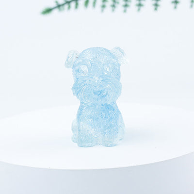 Olivenorma Crystal Gravel Epoxy Mini Schnauzer Gemstone Decoration - Light Aquamarine - image 11
